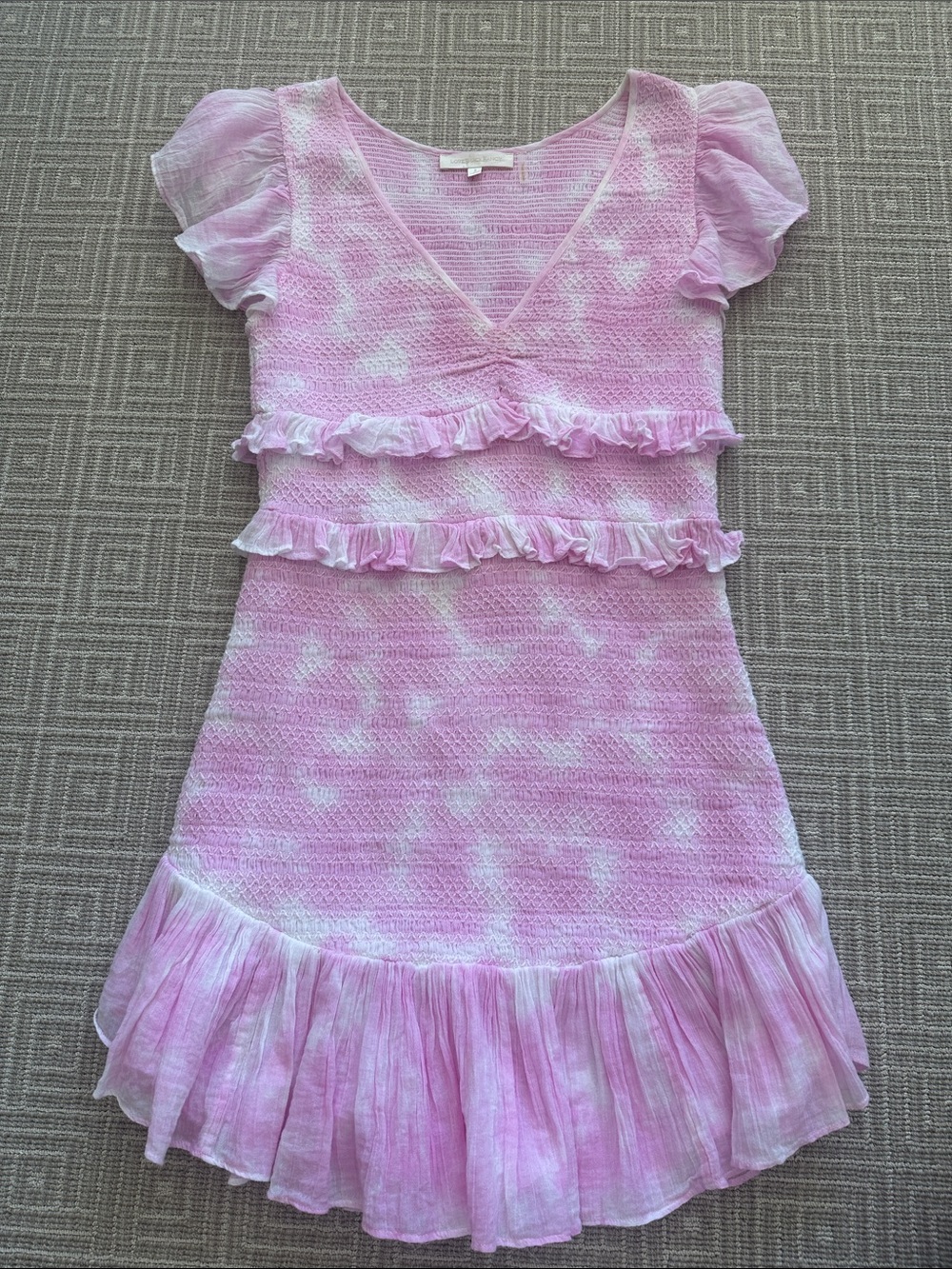 LoveShackFancy pink ruffle dress